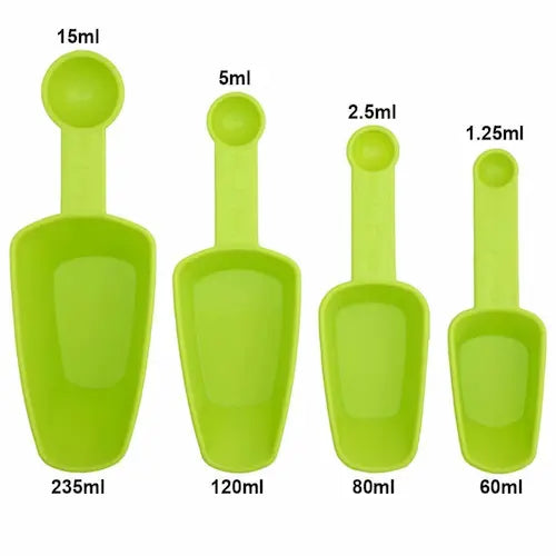 Measurement 4 Pcs Plastic Cups and Spoons Set