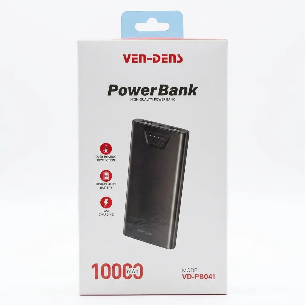 VEN-DENS 10000mAh Portable Power Bank Fast Charging – Model VD-PB041