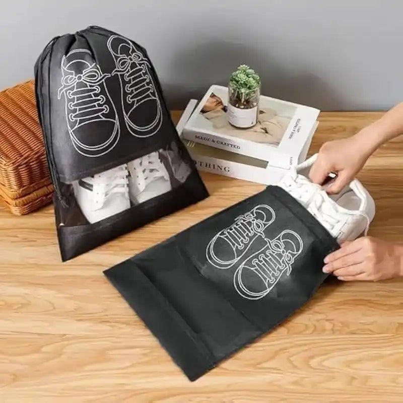 Waterproof Drawstring Shoe Storage Bag – Travel & Closet Organizer (43 × 31 cm)