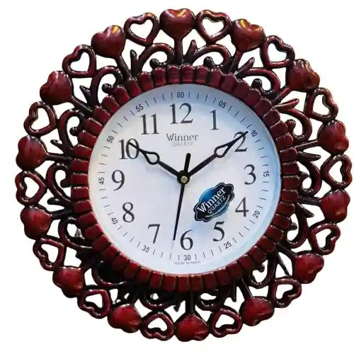 Elegant Heart-Shaped Wall Clock 10x10 Inch