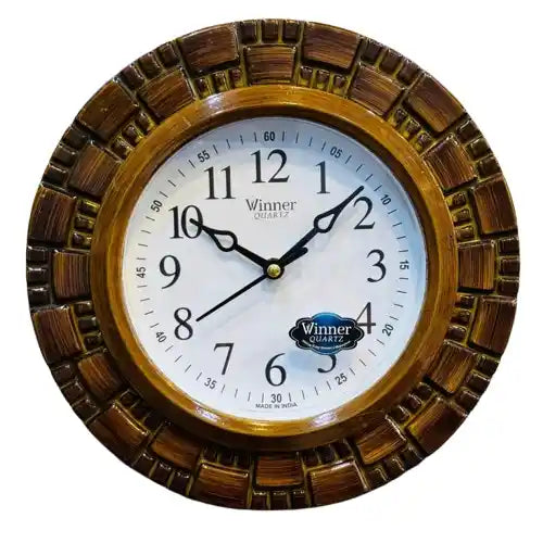 Elegant Round Wall Clock with Decorative Frame 10x10 inch