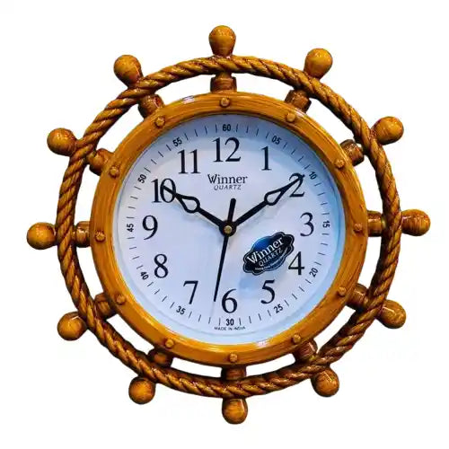 Nautical Ship’s Wheel Wall Clock 10x10 Inch