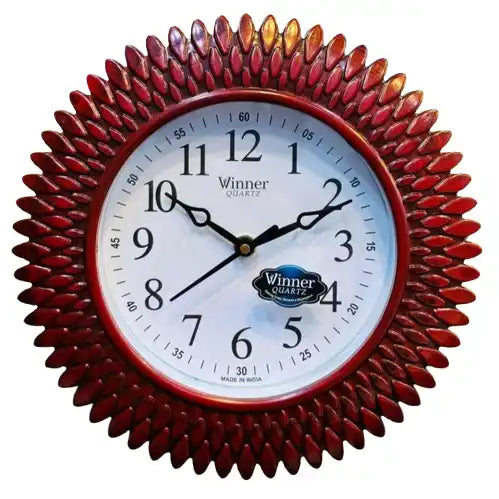 Sunburst Leaf Wall Clock