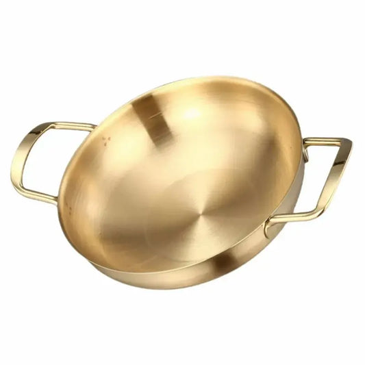 Gold-Colored Double-Ear Stainless Steel Cooking Pot