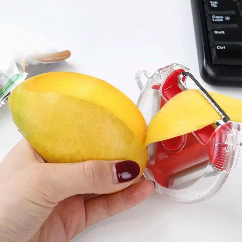 Multifunctional Peeler - Round Fruit & Vegetable Peeling Knife with Grater and Rotating Slicer