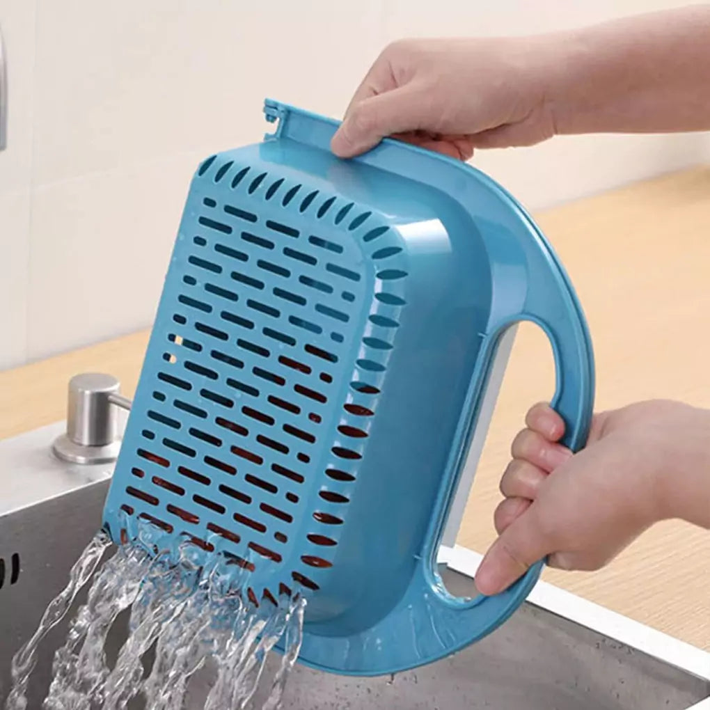 Multifunctional Foldable Kitchen Soaking, Rinsing, and Draining Basket