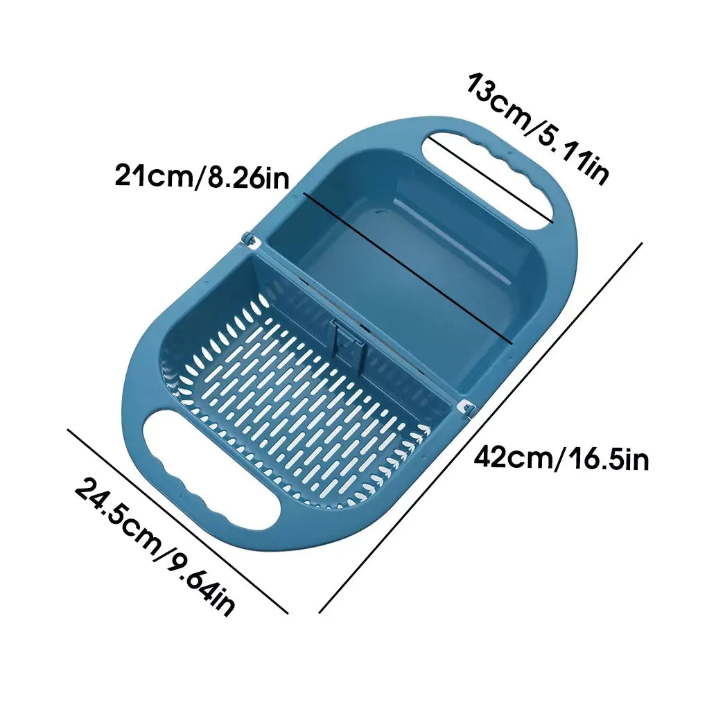 Multifunctional Foldable Kitchen Soaking, Rinsing, and Draining Basket