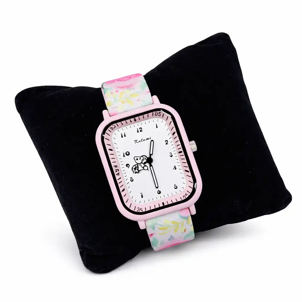 Kalami Square Dial Printed Strap Casual Watch – Stylish Everyday Wear