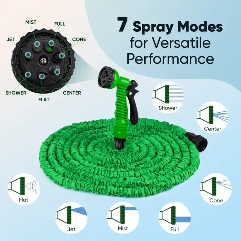 Magic Hose Expandable Garden Hose – 30m / 100ft with 7-Mode Spray Nozzle