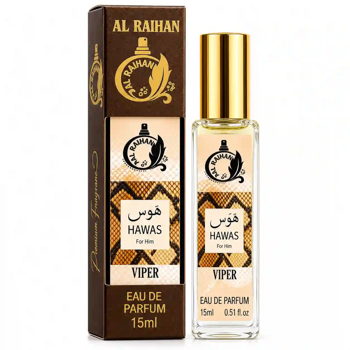 Al Raihan Hawas Viper For Him Eau de Parfum 15ml – Men's Fragrance