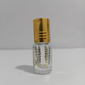 Empty Attar Bottle – Transparent Glass with Gold Leaf Design (3ml & 12ml)