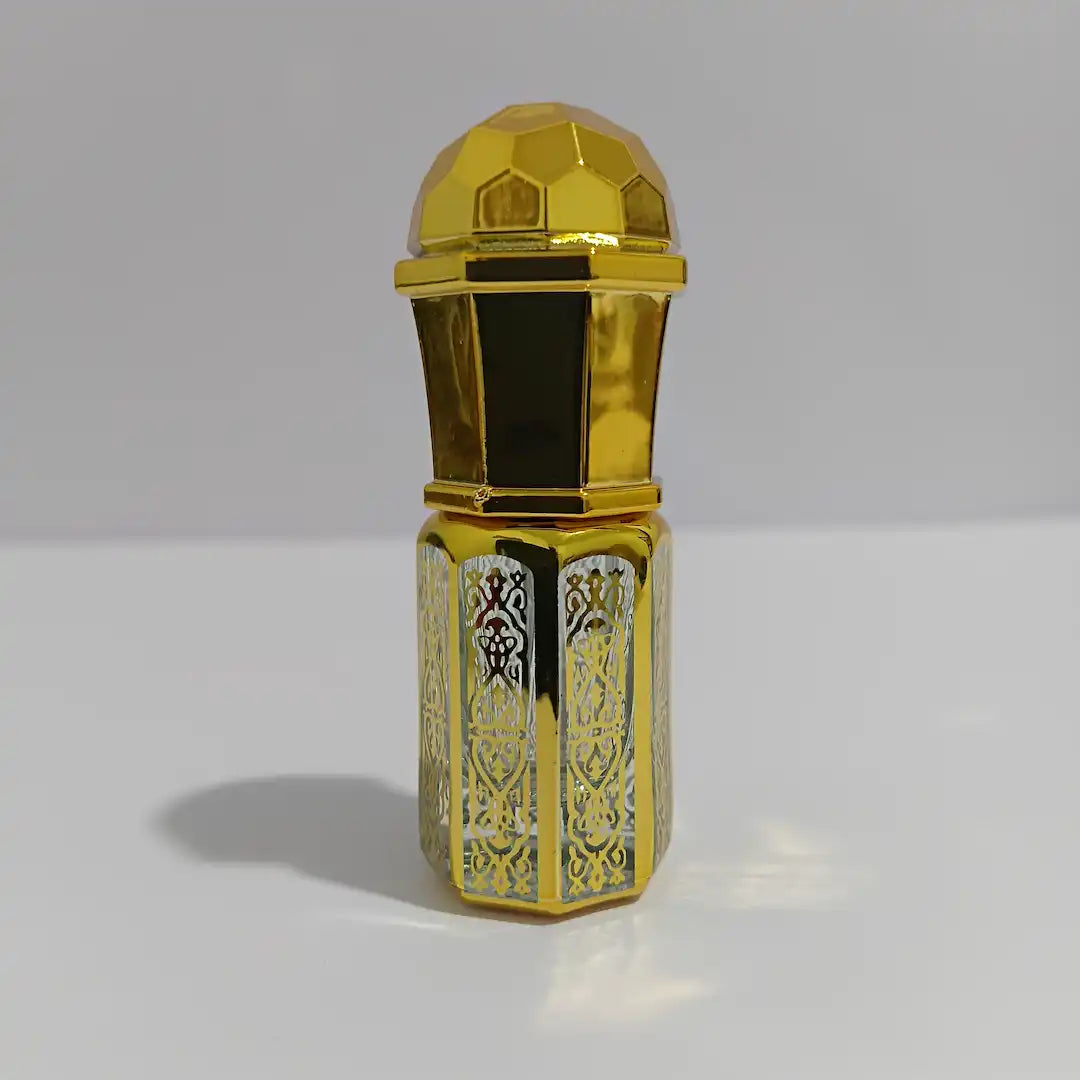 Mini Empty Attar Bottle 3ml – Gold & Black Decorative Styles