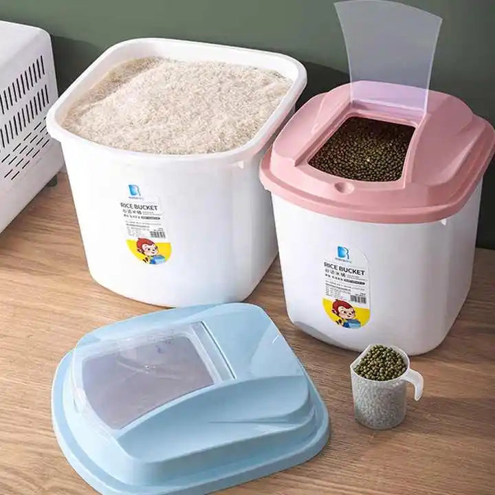 10kg Rice Storage Bucket with Flip Lid – Airtight, BPA-Free, Multi-Grain Organizer