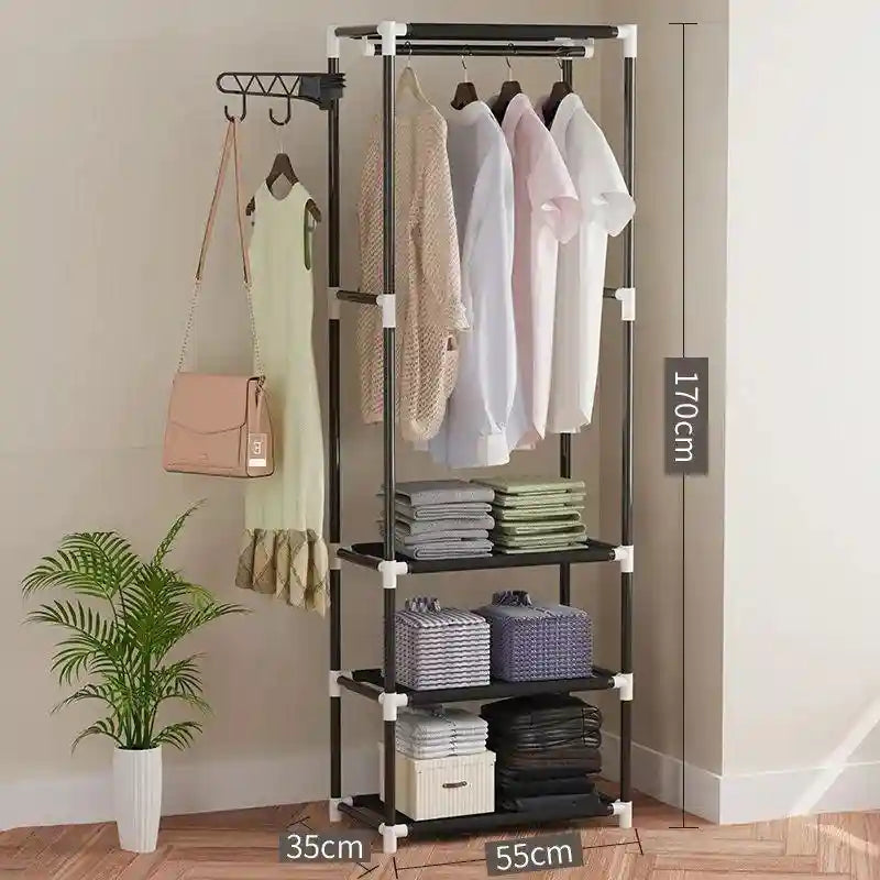 Multi-Layer Clothes Storage Rack 170cm | Hanging & Shelf Organizer