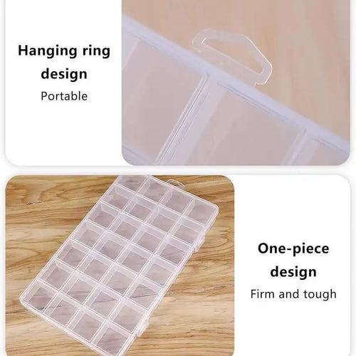 28 Grid Transparent Organizer Box – Jewelry & Small Items Storage Case