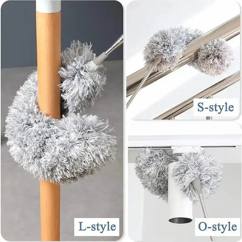 Adjustable Microfiber Duster with Extendable Handle – Bendable 360° Dust Cleaner