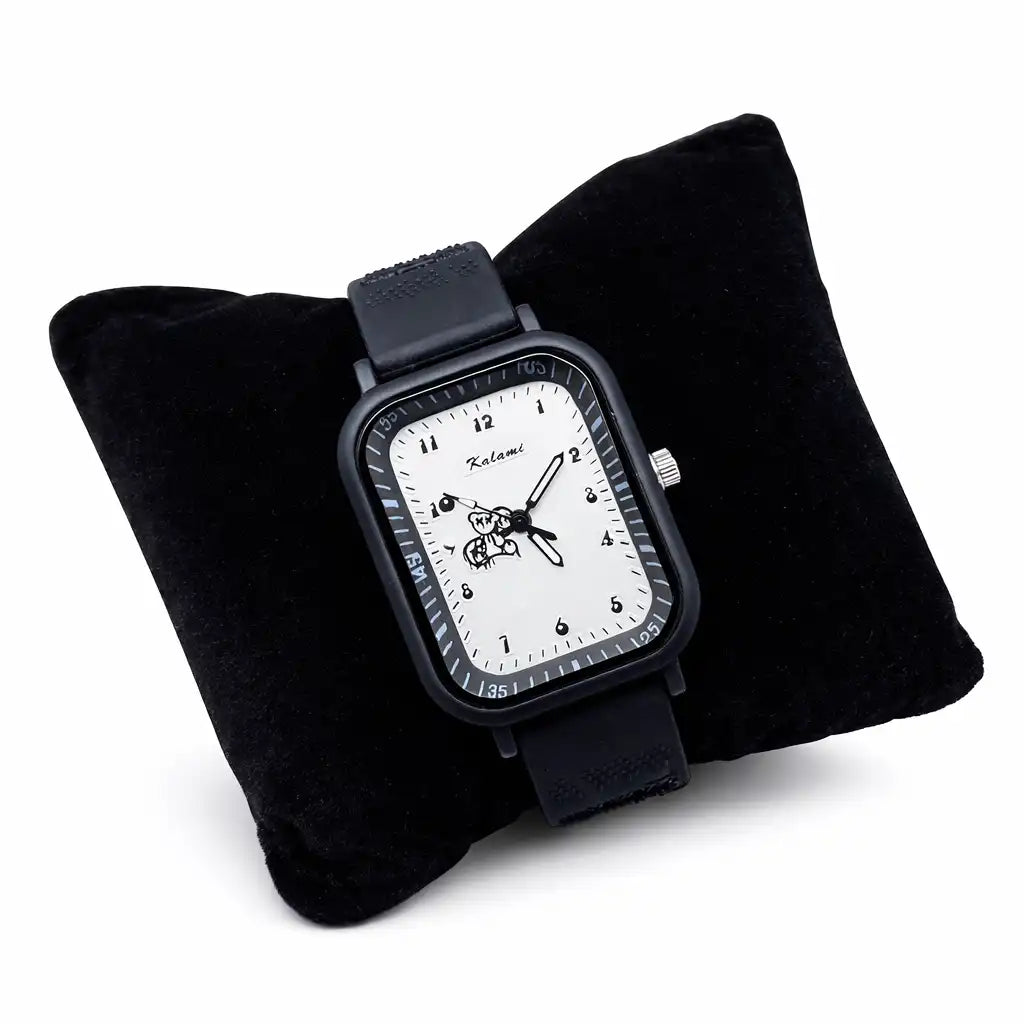 Kalami Square Dial Casual Watch – Soft Silicone Strap
