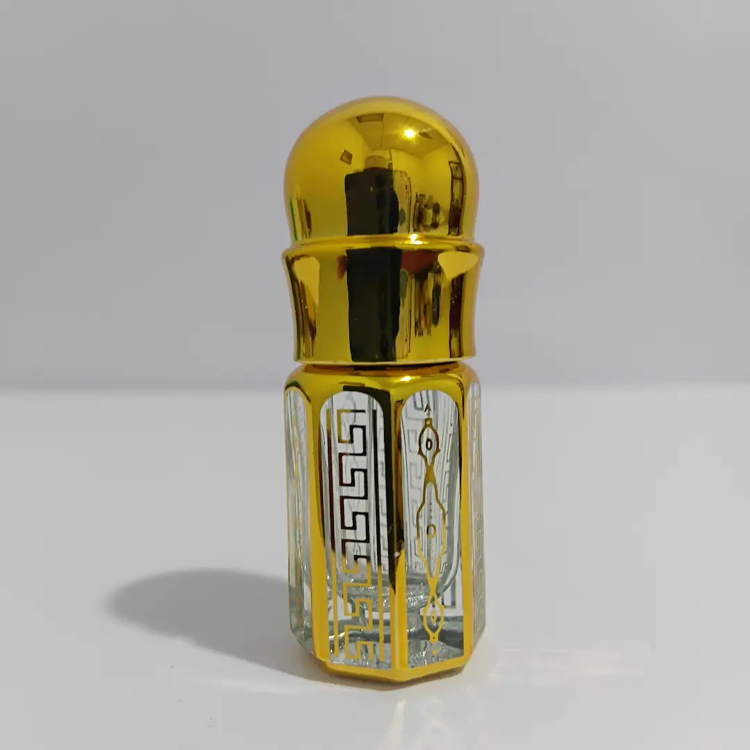Mini Empty Attar Bottle 3ml – Gold & Black Decorative Styles