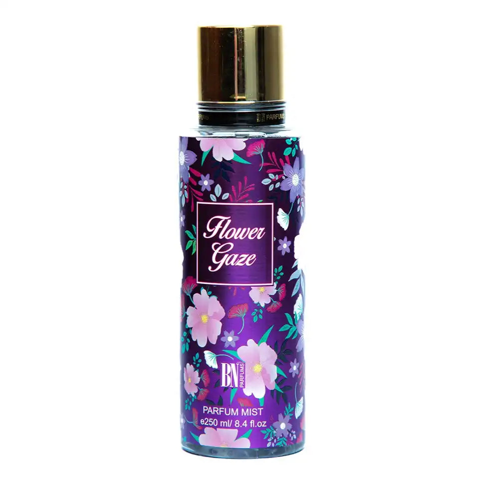 BN Perfumes Flower Gaze – 250ML Parfum Mist | Soft Floral & Sweet Powdery Scent