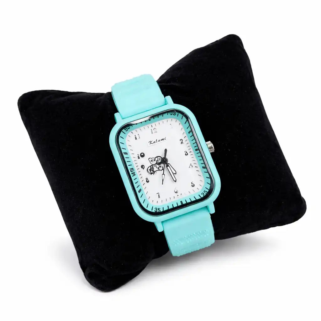 Kalami Square Dial Casual Watch – Soft Silicone Strap