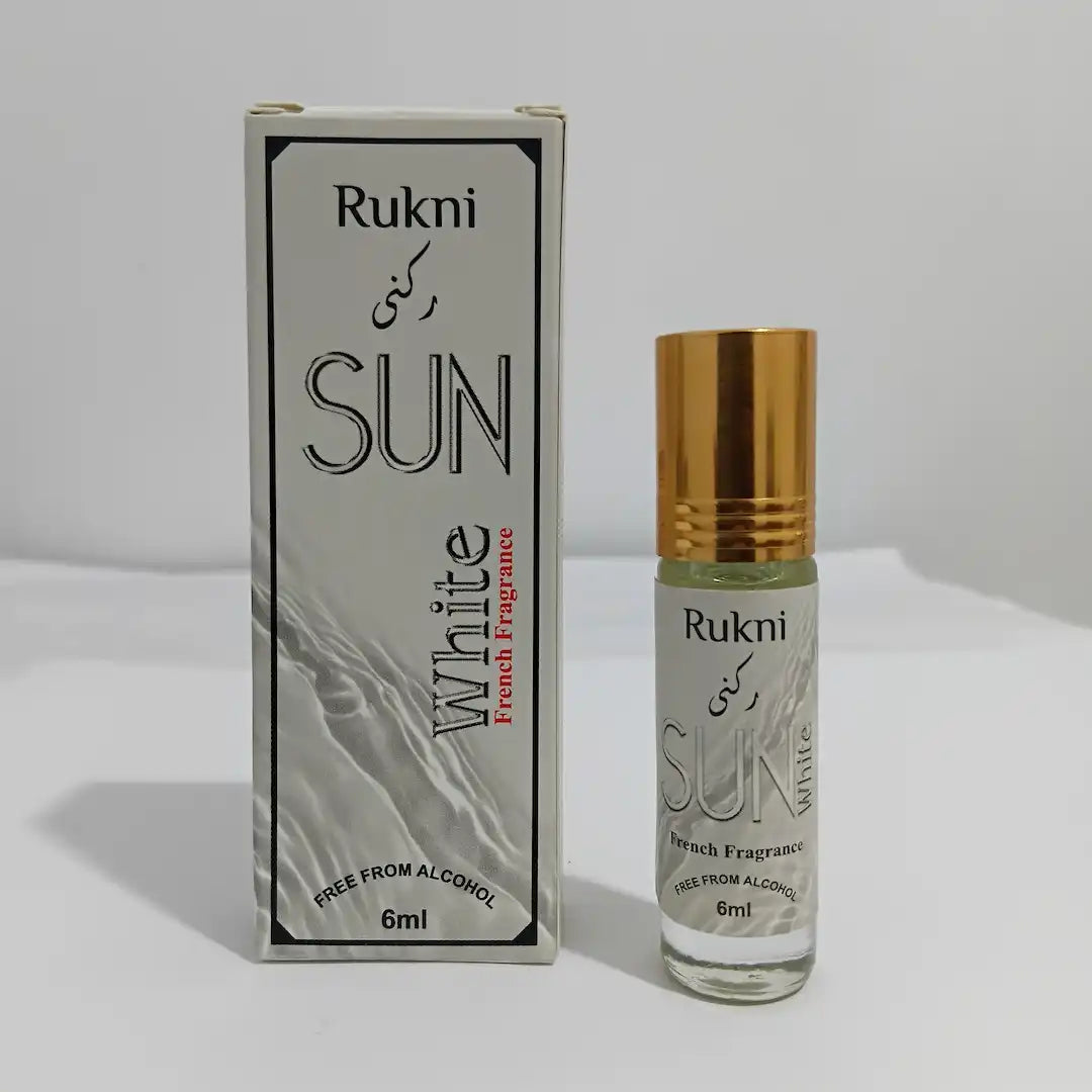 Rukni Fragrance Sun White 6ml Attar – Fresh & Elegant Unisex Perfume Oil