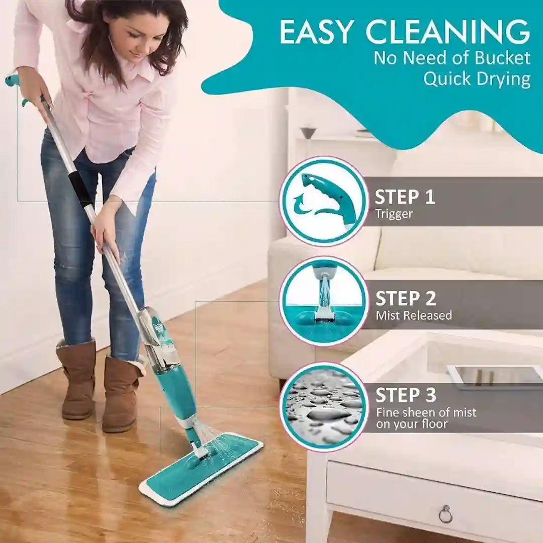Healthy Spray Mop with Refillable Bottle & Microfiber Pad | Quick Cleaning