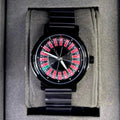 Roulette Wheel Men’s Watch – Stainless Steel Strap & Quartz Movement (Black/Silver)