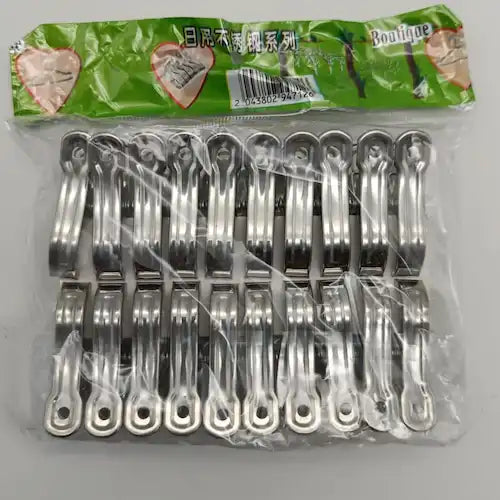 Steel Cloth Clips – 20-Pack | Rust-Resistant Laundry Pegs for Indoor & Outdoor Use