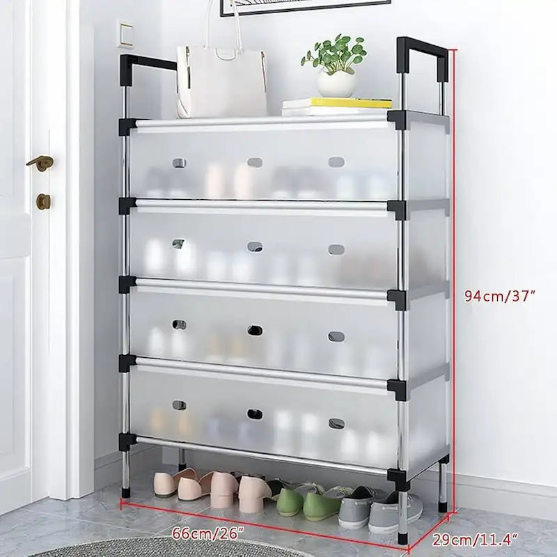 4,5,6,7,8-Layer Dustproof Shoe Rack with Flip Doors – High Capacity Shoe Storage Cabinet
