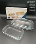 Diamonds 3-Piece Clear Glass Baking Dish Set – 1000ml, 1600ml, 2200ml | Oven & Microwave Safe