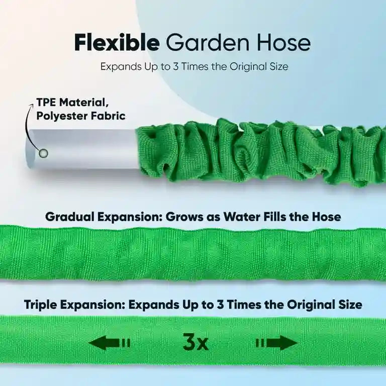 Magic Hose Expandable Garden Hose – 30m / 100ft with 7-Mode Spray Nozzle