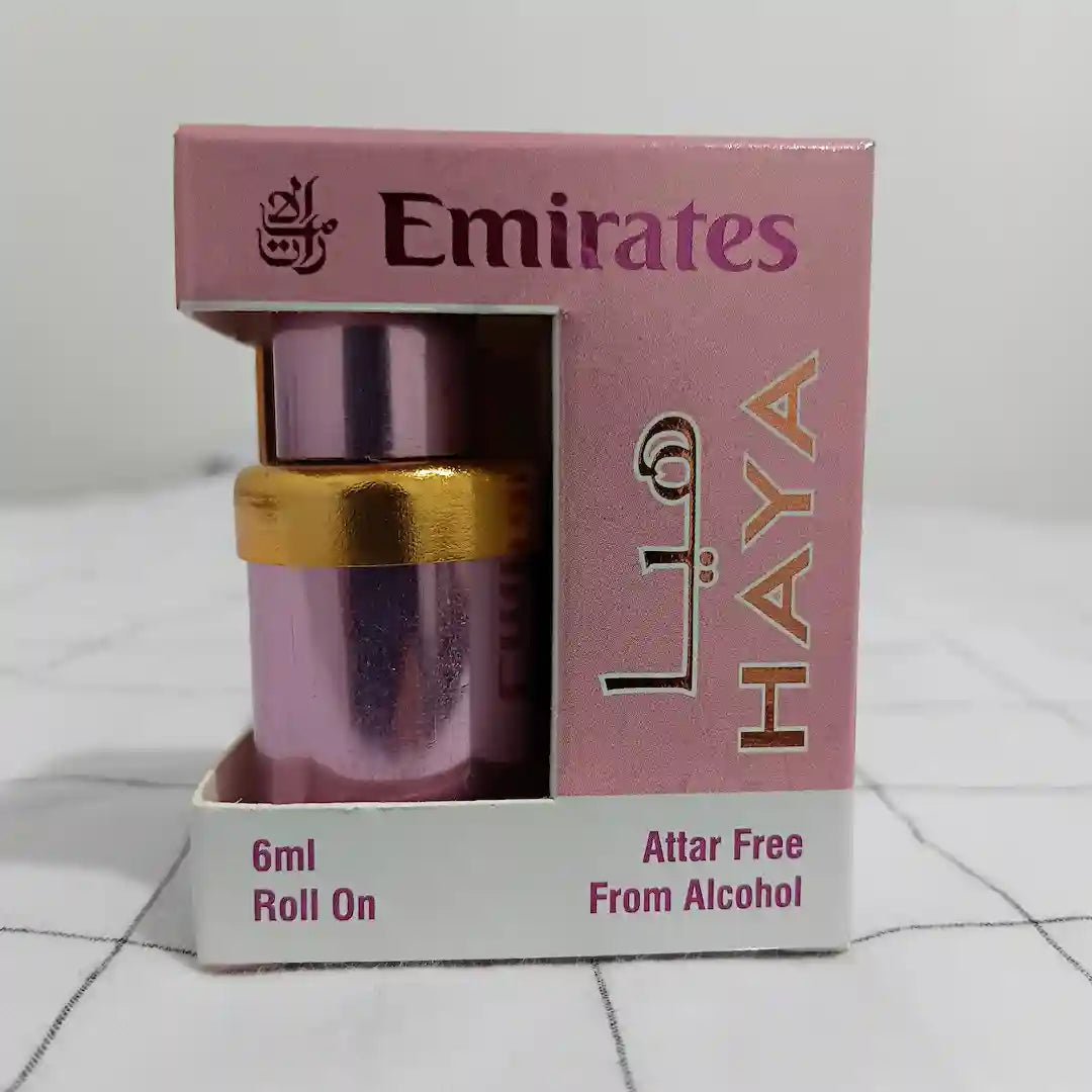Emirates Perfumes Haya Attar – 6ml | Alcohol-Free Arabian Fragrance Oil