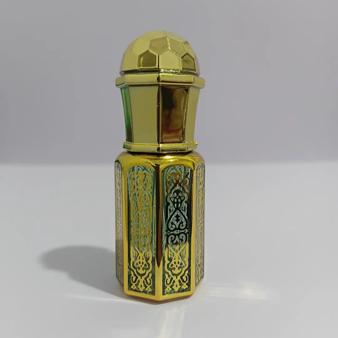 Luxury 6ml Gold-Plated Empty Attar Bottle – Refillable Glass Perfume Oil Bottle