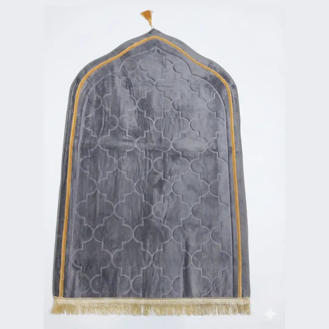 Musalla Premium Arch Velvet Prayer Mat | Embossed Geometric Design
