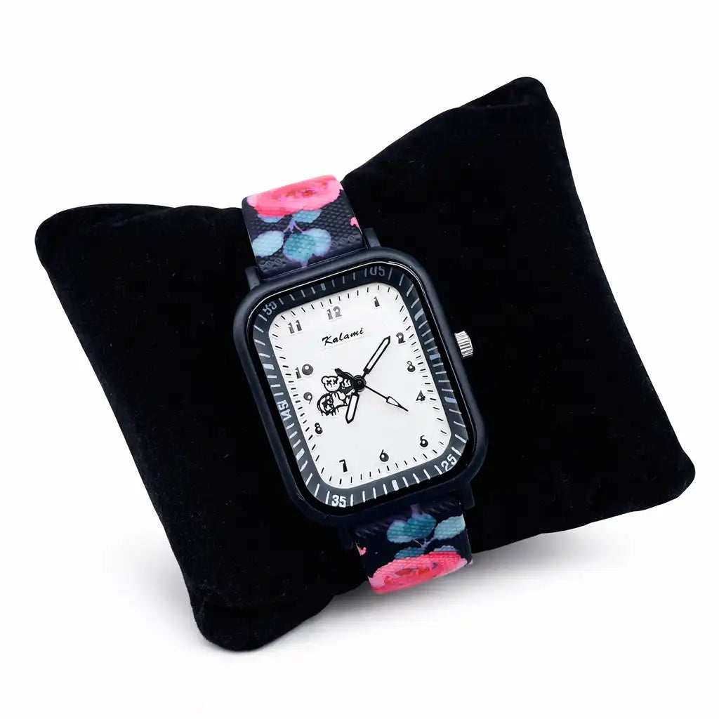 Kalami Square Dial Printed Strap Casual Watch – Stylish Everyday Wear