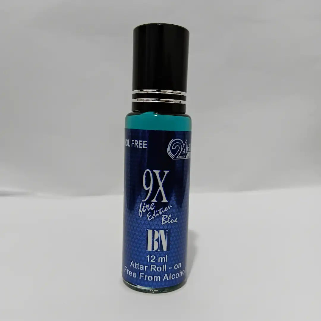 BN Perfumes 9X Fire Edition Blue 12ml Attar – Bold & Fresh Oil Fragrance