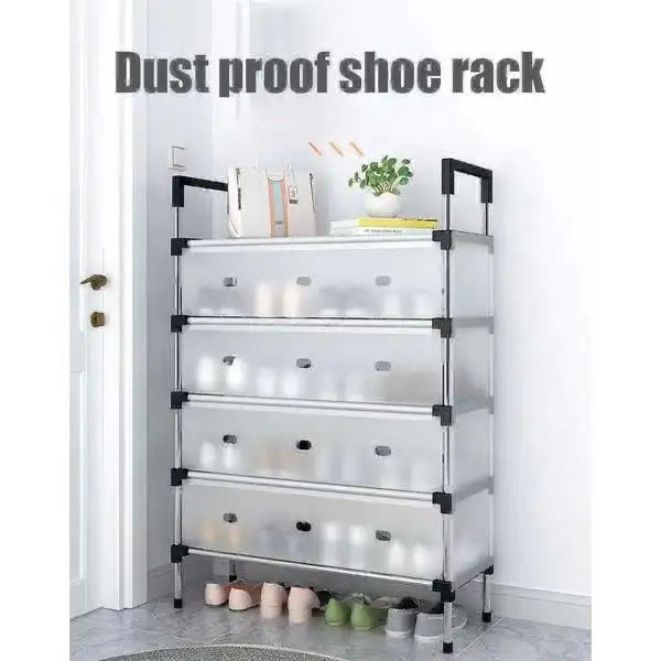 4,5,6,7,8-Layer Dustproof Shoe Rack with Flip Doors – High Capacity Shoe Storage Cabinet