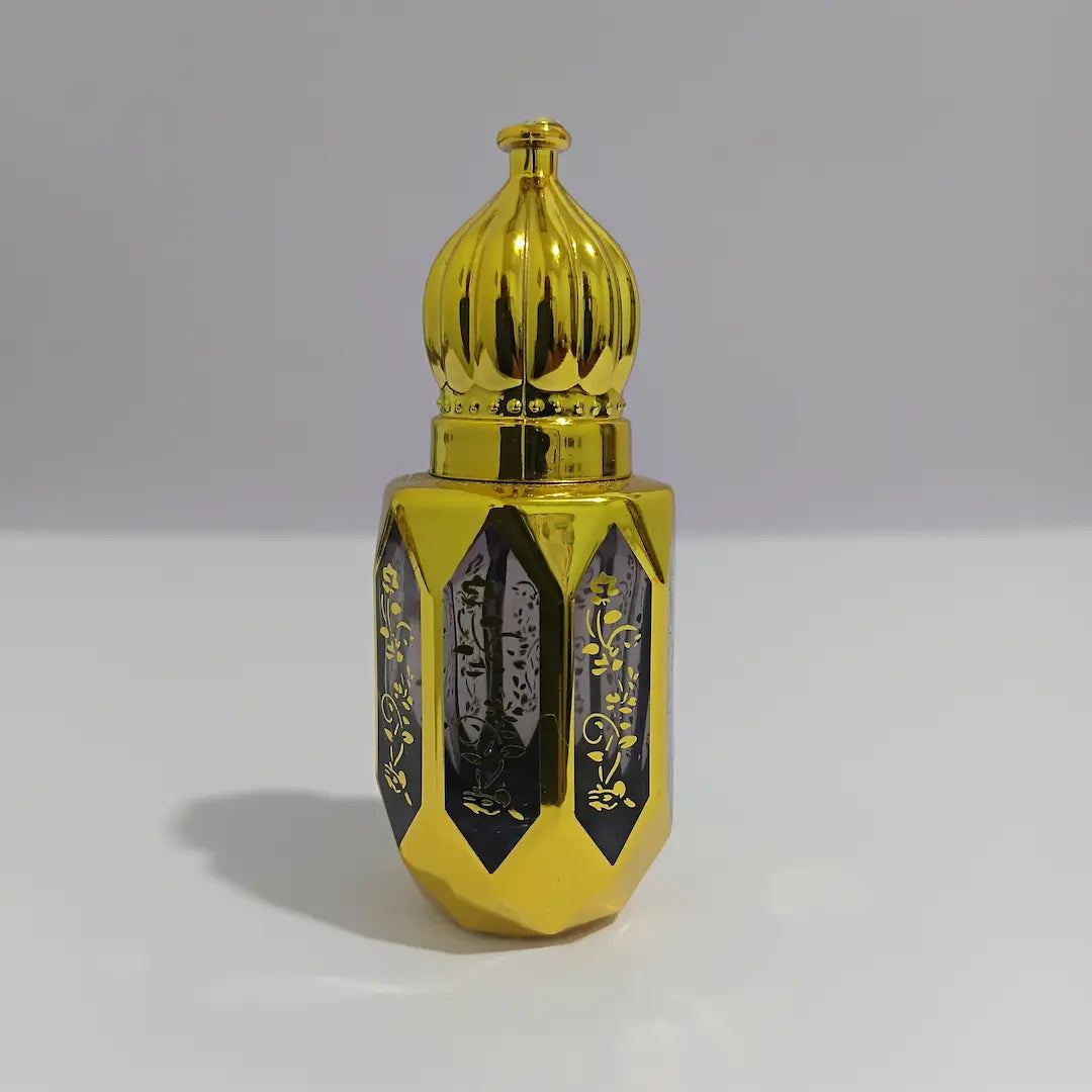 Empty Attar Perfume Bottle 8ml – Luxurious Gold & Black Finish